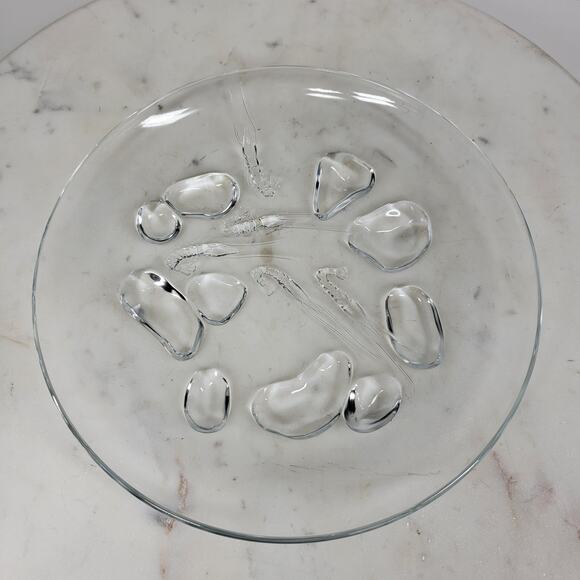Luminarc Shrimp Plates 7.5" Clear Embossed Design Lunch Plate Set of 4 - Picture 12 of 14